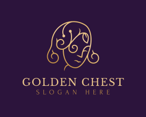 Golden Beautiful Woman logo design