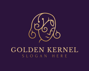 Golden Beautiful Woman logo design