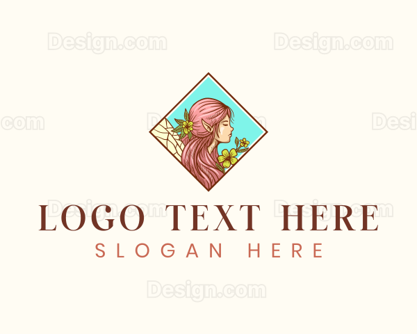 Floral Mythical Fairy Logo