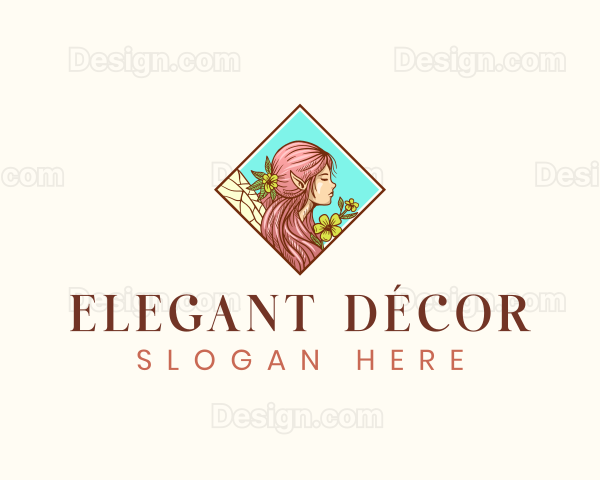 Floral Mythical Fairy Logo