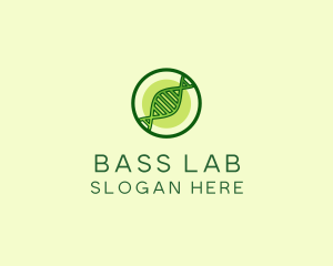 Green DNA Strand logo design