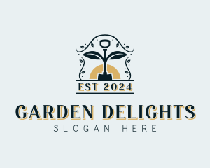 Shovel Landscaping Garden logo design