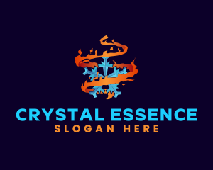 Snowflake Fire Element logo design