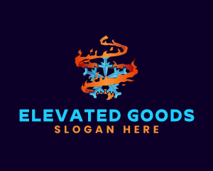 Snowflake Fire Element logo design