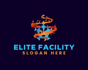 Snowflake Fire Element logo design