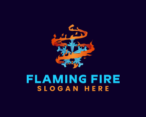 Snowflake Fire Element logo design