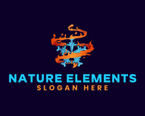 Snowflake Fire Element logo design