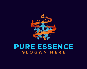 Snowflake Fire Element logo design