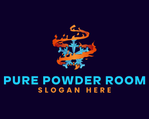 Snowflake Fire Element logo design