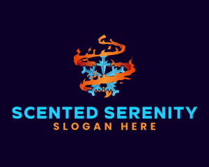 Snowflake Fire Element logo design