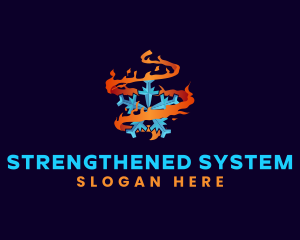 Snowflake Fire Element logo design