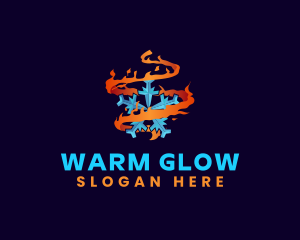 Snowflake Fire Element logo design