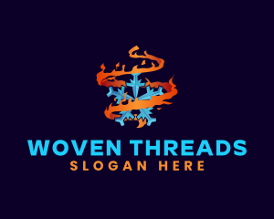 Snowflake Fire Element logo design