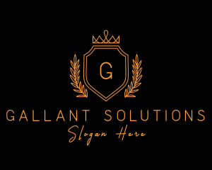 Golden Imperial Crown Letter logo design