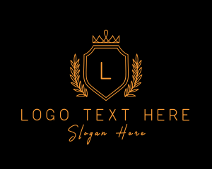 Institution - Golden Imperial Crown Letter logo design