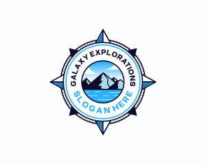 Navigation Compass Mountain logo design