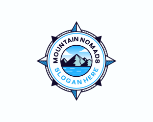 Navigation Compass Mountain logo design