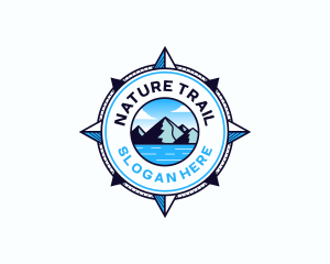 Navigation Compass Mountain logo design