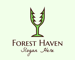 Forest Wine Glass logo design