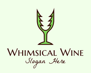 Forest Wine Glass logo design