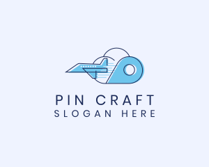 Airplane GPS Pin logo design