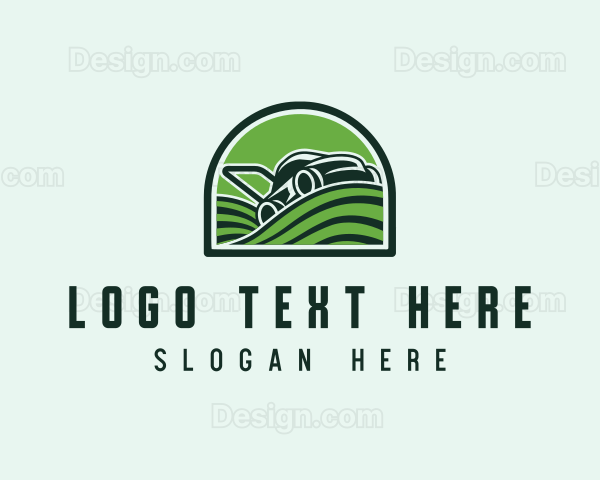 Backyard Lawn Mower Landscaping Logo