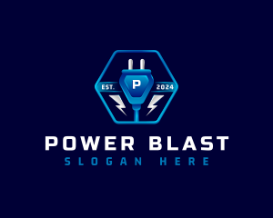 Power Plug Electricity logo design