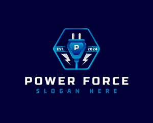 Power Plug Electricity logo design