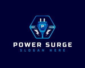 Power Plug Electricity logo design