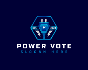 Power Plug Electricity logo design