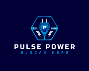 Power Plug Electricity logo design