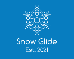 Winter Snowflake Molecule logo design