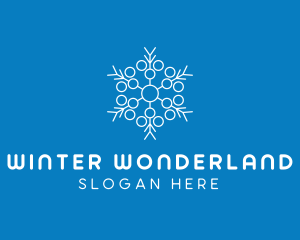 Winter Snowflake Molecule logo