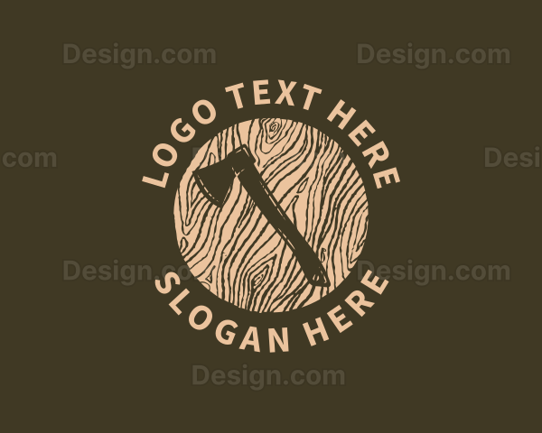 Lumberjack Wood Axe Logo