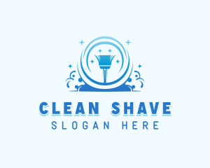 Clean Housekeeping Broom logo design