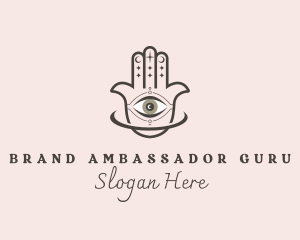 Hamsa Hand Yoga logo design