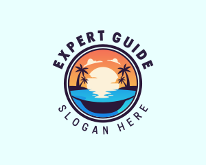 Palm Tree Beach Resort logo design