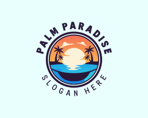 Palm Tree Beach Resort logo design