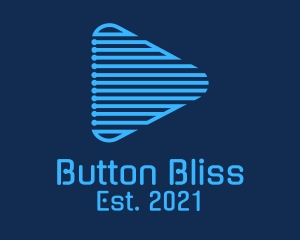 Blue Digital Play Button logo design