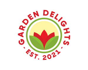 Flower Garden Badge  logo design