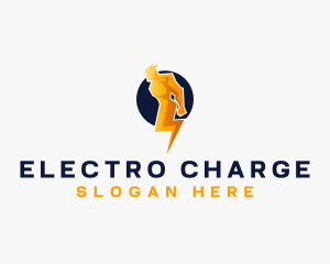 Lightning Power Man logo design