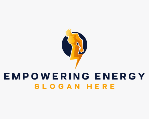 Lightning Power Man logo design