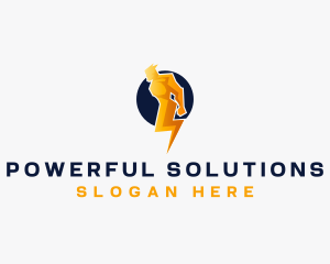 Lightning Power Man logo design