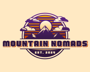 Mountain Sunset Peak logo design