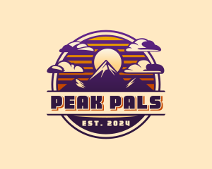 Mountain Sunset Peak logo design