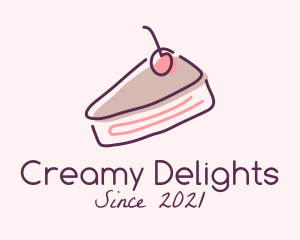 Cheesecake Cake Slice logo design