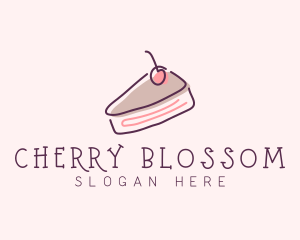 Cherry Cake Dessert logo design