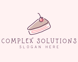 Cherry Cake Dessert logo design