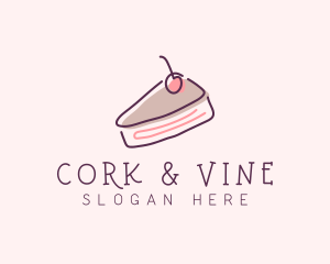 Cherry Cake Dessert logo design