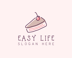 Cherry Cake Dessert logo design